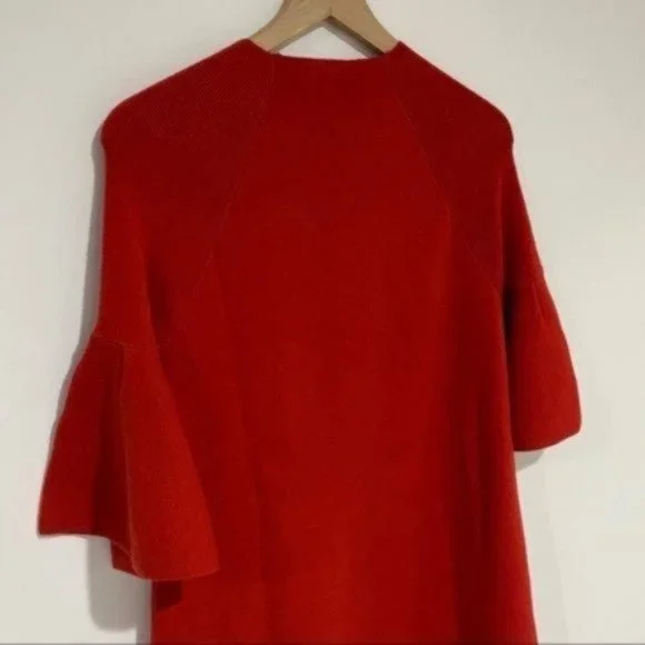 Anthropologie Moth Chester Bell Sleeve Red Mid Length Dress Size Small - Picture 5 of 10